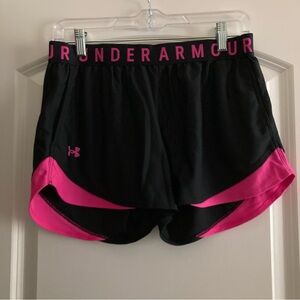 Under Armour Black & Hot Pink Women's Athletic Shorts